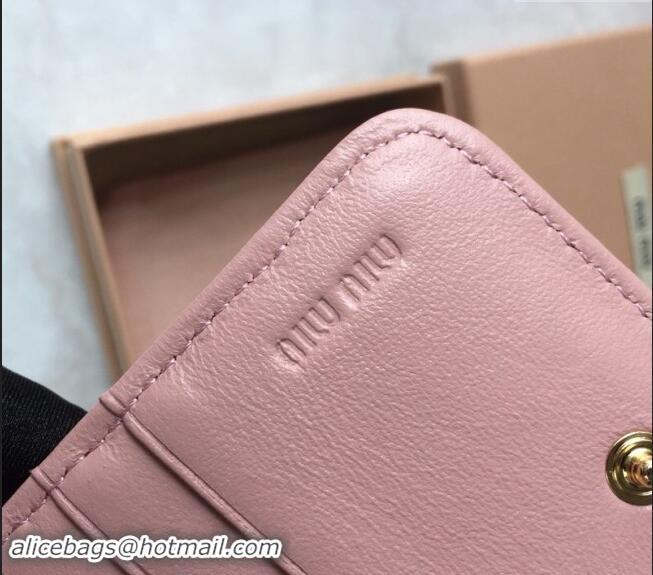 Good Product Miu Miu Matelasse Leather Wallet 5MO522 Light Pink 2024