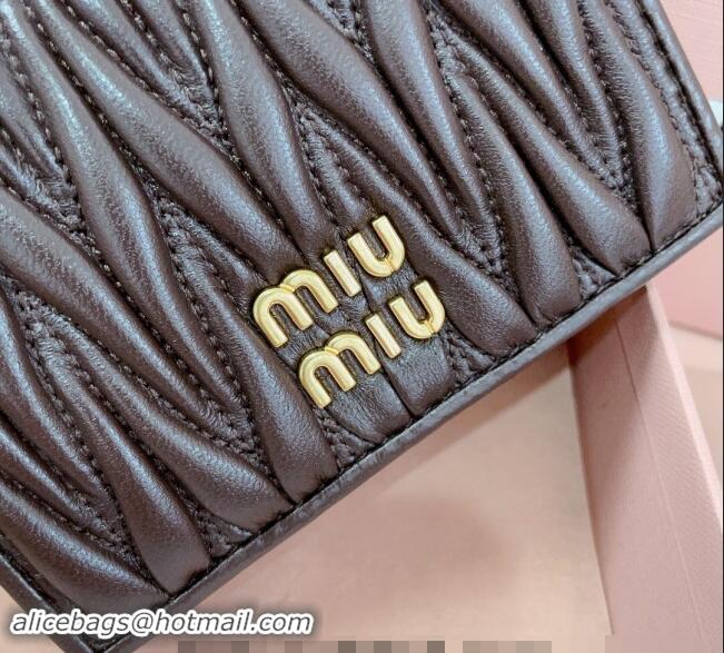 Well Crafted Miu Miu Matelasse Leather Small Wallet 5MV204 Briarwood Brown 2024