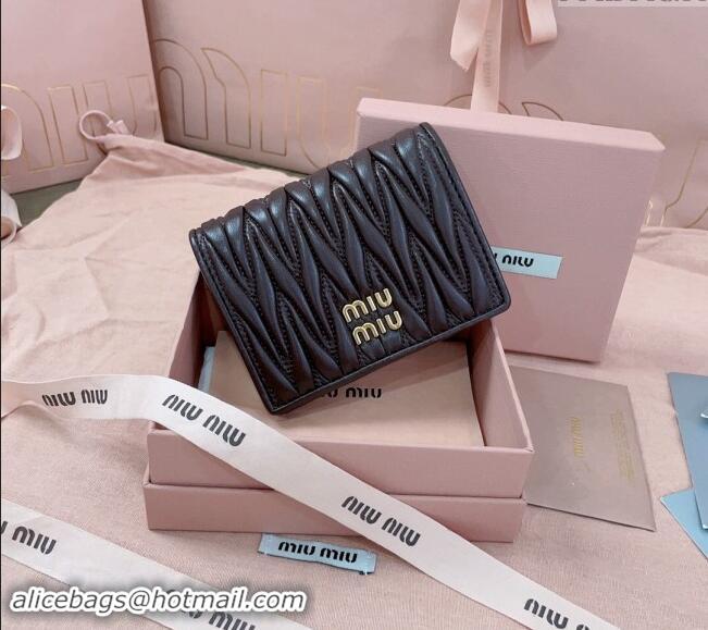 Well Crafted Miu Miu Matelasse Leather Small Wallet 5MV204 Briarwood Brown 2024