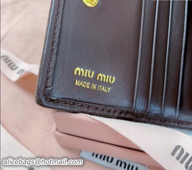 Well Crafted Miu Miu Matelasse Leather Small Wallet 5MV204 Briarwood Brown 2024