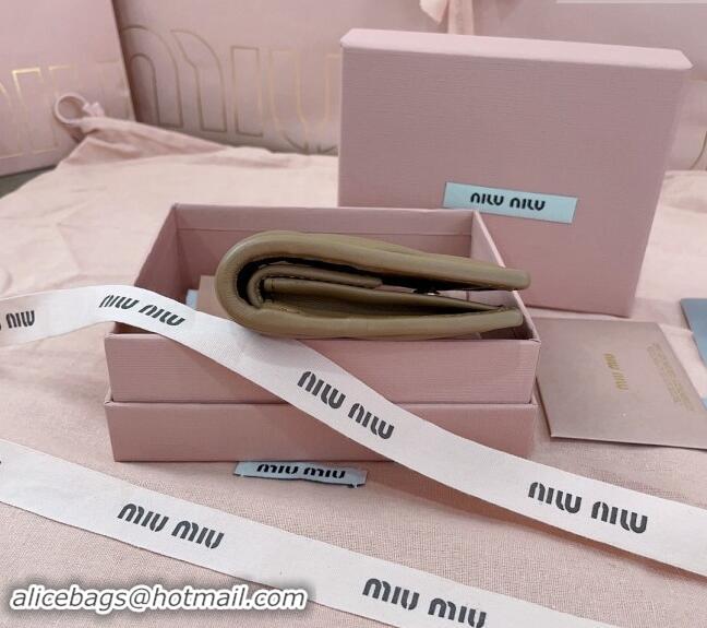 Top Design Miu Miu Matelasse Leather Small Wallet 5MV204 Dark Beige 2024