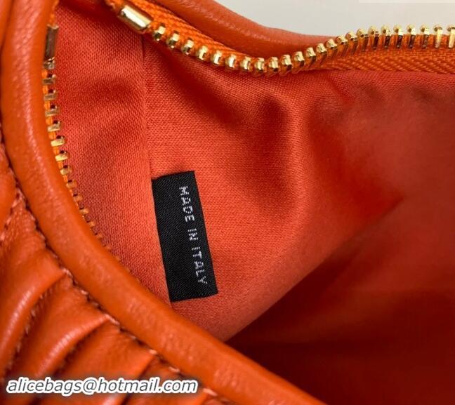 Top Design Miu Miu Wander Matelasse Nappa Leather Small Hobo bag 5BC125 Orange 2024