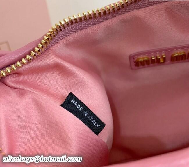 Promotional Miu Miu Wander Matelasse Nappa Leather Small Hobo bag 5BC125 Pink 2024