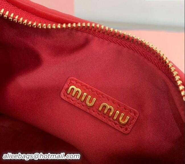 Good Product Miu Miu Wander Matelasse Nappa Leather Small Hobo bag 5BC125 Red 2024