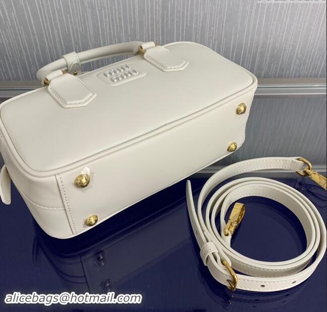 Super Quality Miu Miu Arcadie Calf Leather top handle bag with Tone-to-Tone Logo 5BB142 Cream White 2024