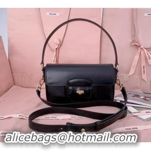 New Fashion Miu Miu Penny leather shoulder bag 5BD270 Black 2024