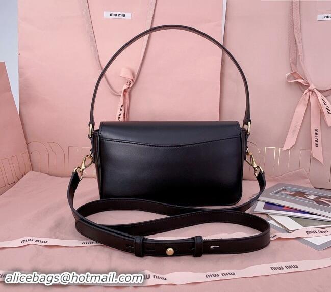 New Fashion Miu Miu Penny leather shoulder bag 5BD270 Black 2024