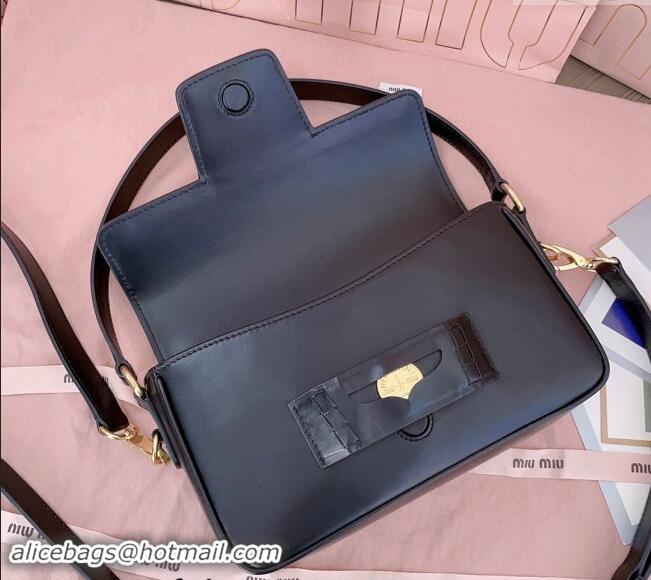 New Fashion Miu Miu Penny leather shoulder bag 5BD270 Black 2024