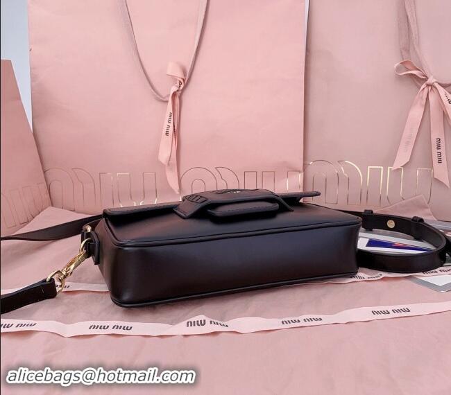 New Fashion Miu Miu Penny leather shoulder bag 5BD270 Black 2024