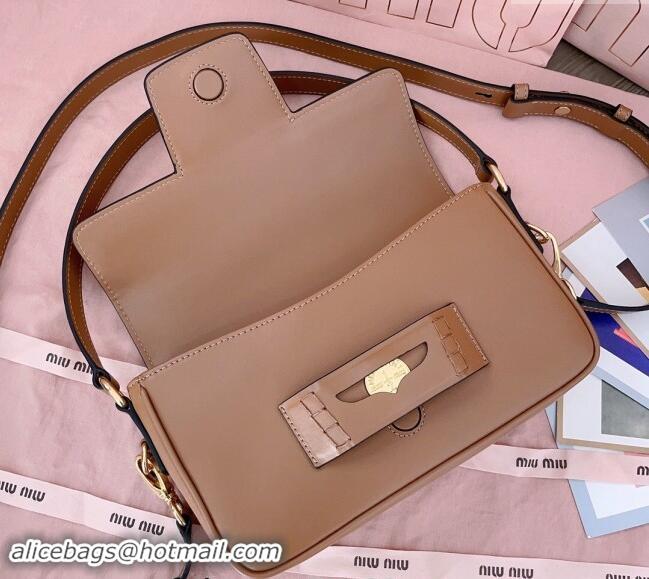 Trendy Design Miu Miu Penny leather shoulder bag 5BD270 Tan Brown 2024