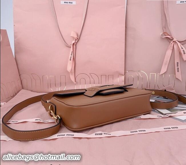 Trendy Design Miu Miu Penny leather shoulder bag 5BD270 Tan Brown 2024