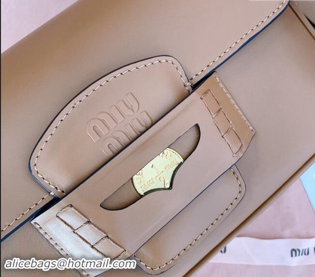 Trendy Design Miu Miu Penny leather shoulder bag 5BD270 Tan Brown 2024