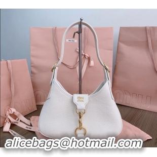 Traditional Specials Miu Miu leather hobo bag 5BC157 White 2024