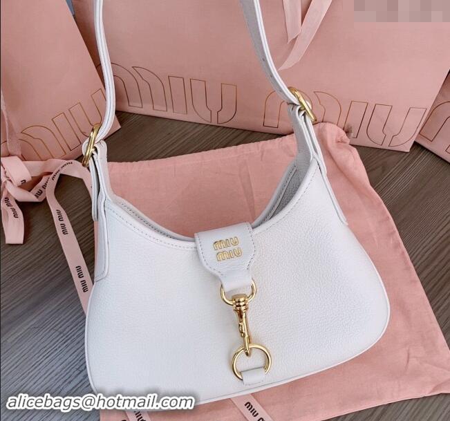 Traditional Specials Miu Miu leather hobo bag 5BC157 White 2024