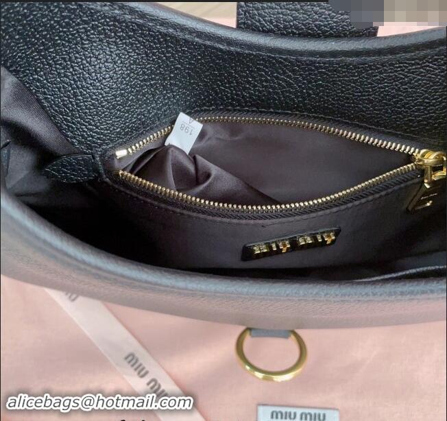 Grade Design Miu Miu leather hobo bag 5BC157 Black 2024