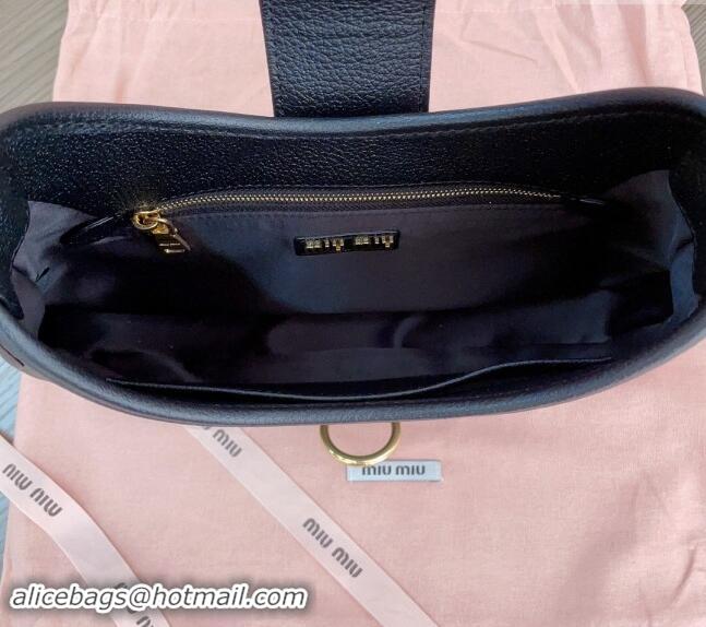 Grade Design Miu Miu leather hobo bag 5BC157 Black 2024