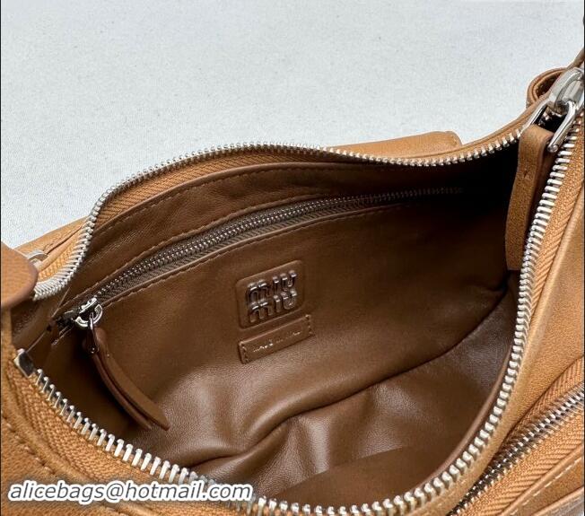 Best Grade Miu Miu Nappa Leather Pocket Bag 5BC146 Brown 2024