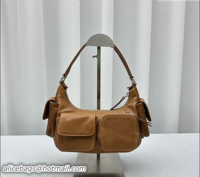 Best Grade Miu Miu Nappa Leather Pocket Bag 5BC146 Brown 2024