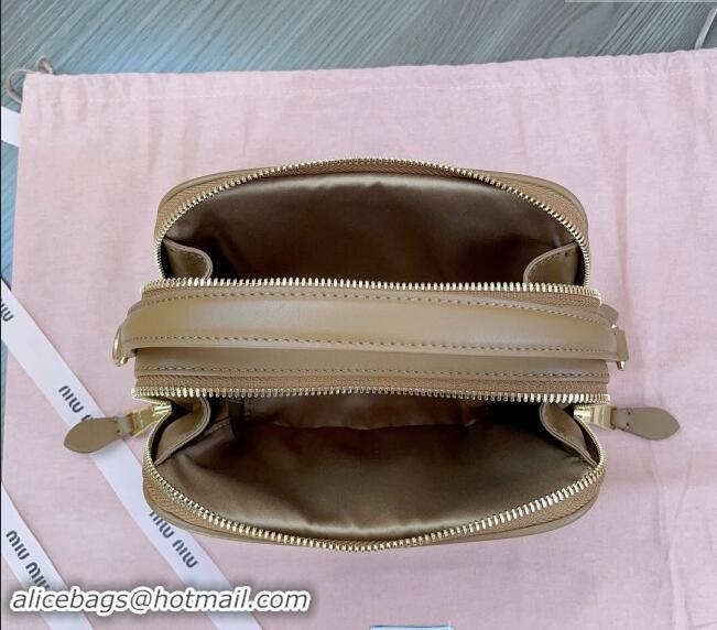 Low Cost Miu Miu leather mini bag 5BH229 Light Brown 2024