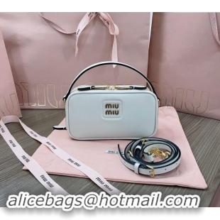 Top Grade Miu Miu leather mini bag 5BH229 White 2024