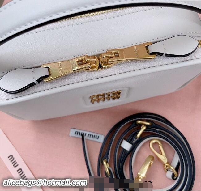 Top Grade Miu Miu leather mini bag 5BH229 White 2024