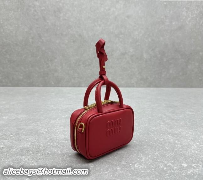 Top Quality Miu Miu Leather micro bag 5NR036 Red 2024