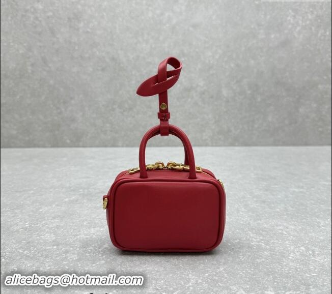 Top Quality Miu Miu Leather micro bag 5NR036 Red 2024