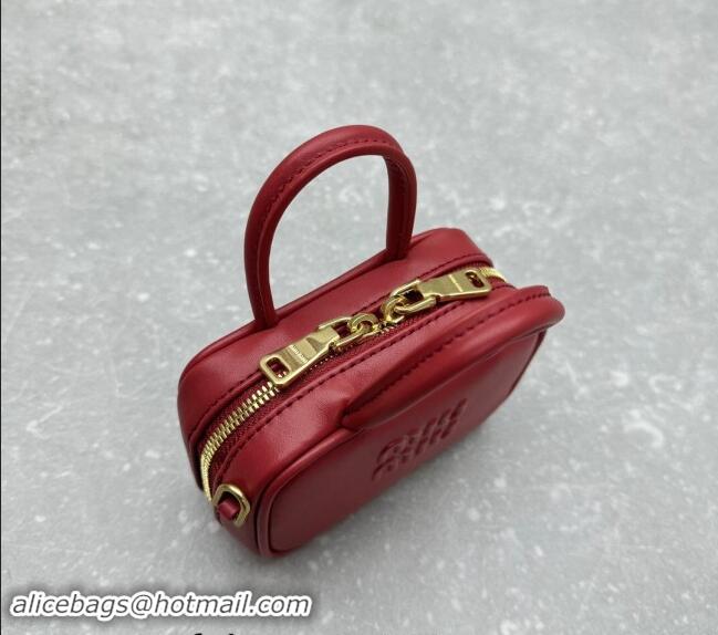 Top Quality Miu Miu Leather micro bag 5NR036 Red 2024