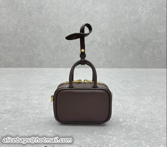 Pretty Style Miu Miu Leather micro bag 5NR036 Briarwood Brown 2024