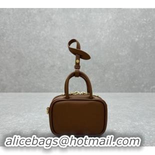 Top Grade Miu Miu Leather micro bag 5NR036 Brown 2024