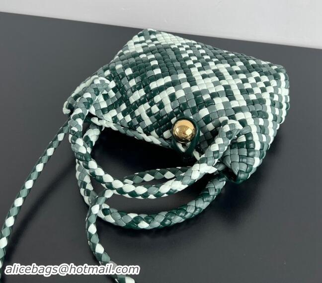 Discount Bottega Veneta Mini Tosca Bag with Gold-Tone Ball 776755 Emerald Green/Ice Blue 2024