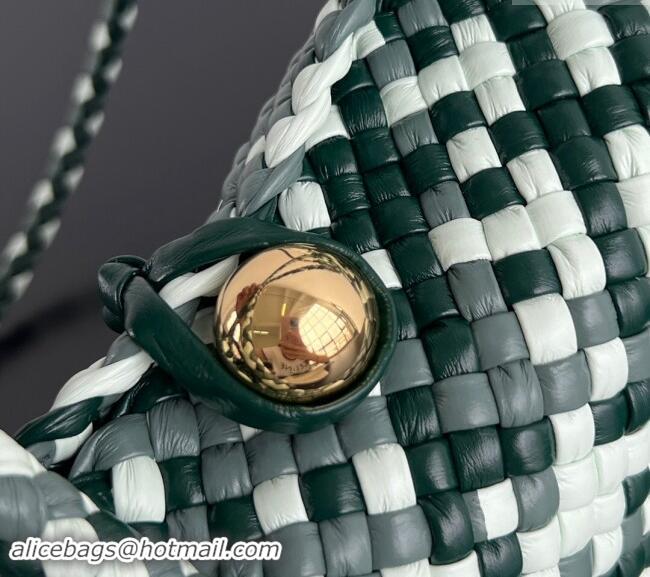 Discount Bottega Veneta Mini Tosca Bag with Gold-Tone Ball 776755 Emerald Green/Ice Blue 2024