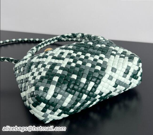 Discount Bottega Veneta Mini Tosca Bag with Gold-Tone Ball 776755 Emerald Green/Ice Blue 2024