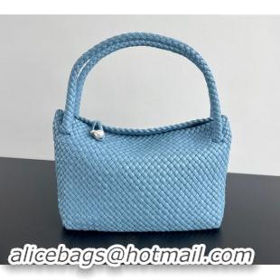 Top Grade Bottega Veneta Tosca Shoulder Bag with Pearl 716974 Ice Blue 2024