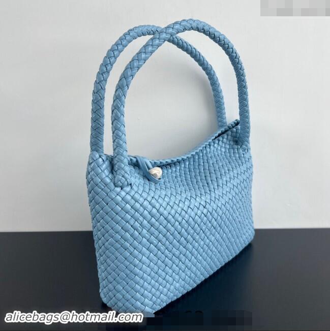 Top Grade Bottega Veneta Tosca Shoulder Bag with Pearl 716974 Ice Blue 2024