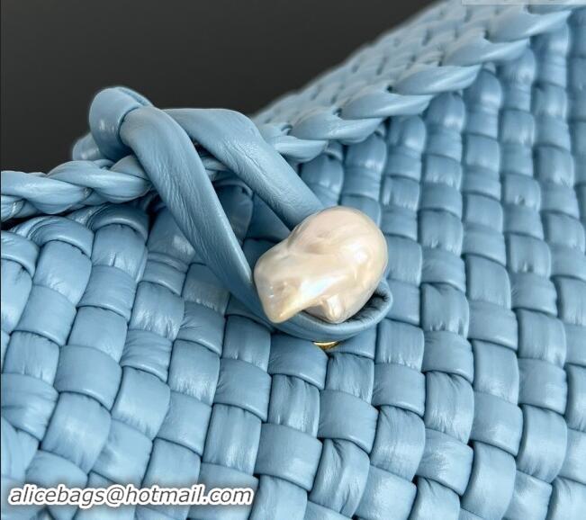 Top Grade Bottega Veneta Tosca Shoulder Bag with Pearl 716974 Ice Blue 2024