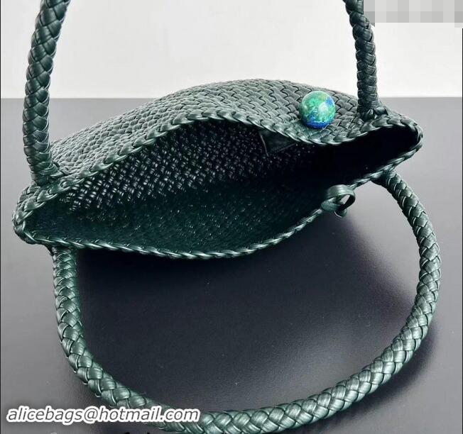 Buy Discount Bottega Veneta Tosca Shoulder Bag with Gold-Tone Ball 716974 Deep Green 2024