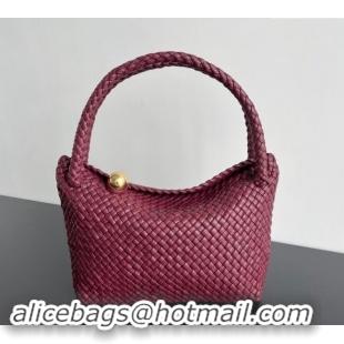 Free Shipping Bottega Veneta Tosca Shoulder Bag with Gold-Tone Ball 716974 Burgundy 2024