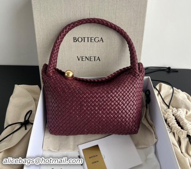 Free Shipping Bottega Veneta Tosca Shoulder Bag with Gold-Tone Ball 716974 Burgundy 2024