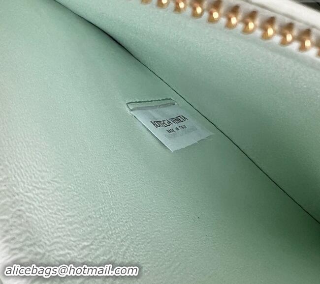 New Design Bottega Veneta Patti Top Handle bag in Intreccio Leather 776783 Glacier Green 2024