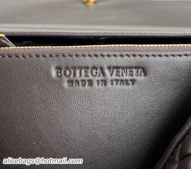 Super Quality Bottega Veneta Patti Top Handle bag in Intreccio Leather 776783 Fondant Brown 2024