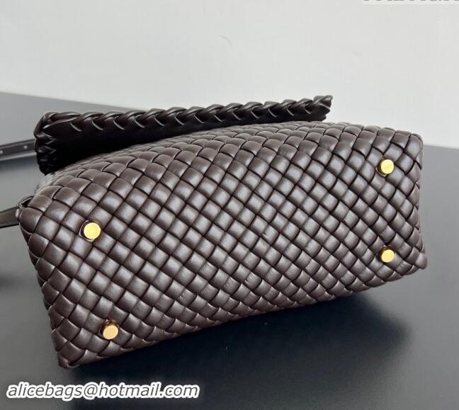 Super Quality Bottega Veneta Patti Top Handle bag in Intreccio Leather 776783 Fondant Brown 2024