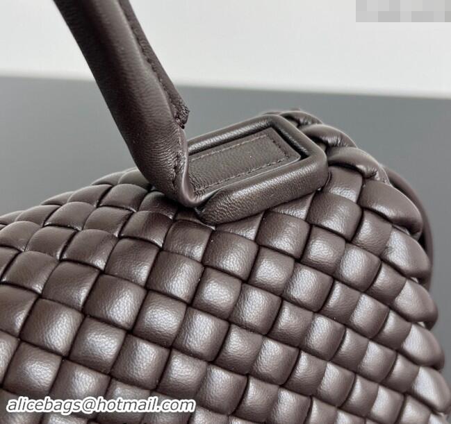 Super Quality Bottega Veneta Patti Top Handle bag in Intreccio Leather 776783 Fondant Brown 2024