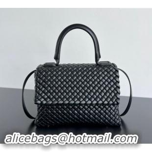 Well Crafted Bottega Veneta Patti Top Handle bag in Intreccio Leather 776783 Black 2024