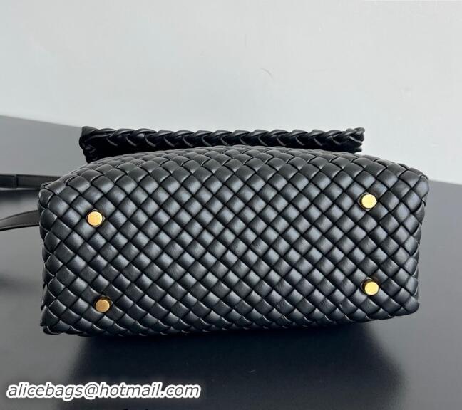 Well Crafted Bottega Veneta Patti Top Handle bag in Intreccio Leather 776783 Black 2024