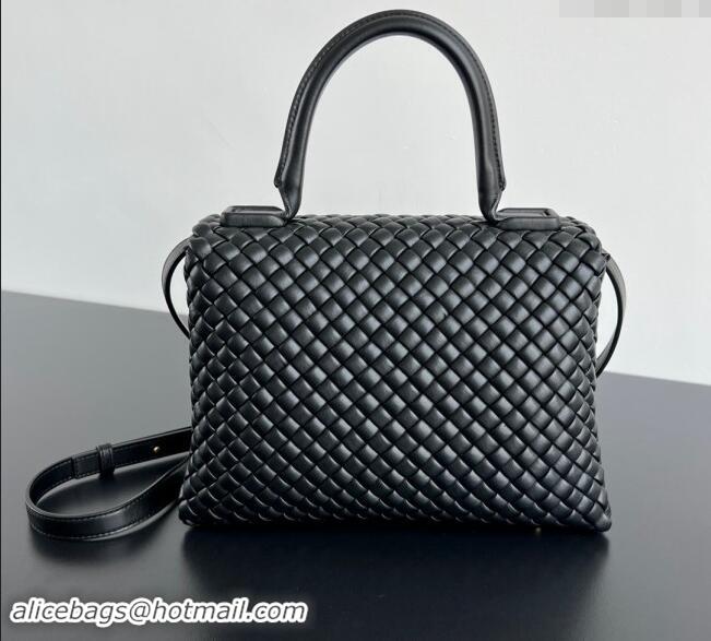 Well Crafted Bottega Veneta Patti Top Handle bag in Intreccio Leather 776783 Black 2024