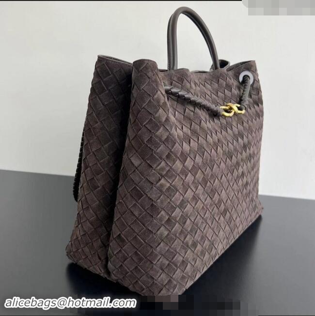 Well Crafted Bottega Veneta Large Andiamo Top Handle Bag in Suede 743575 Fondant Brown 2024