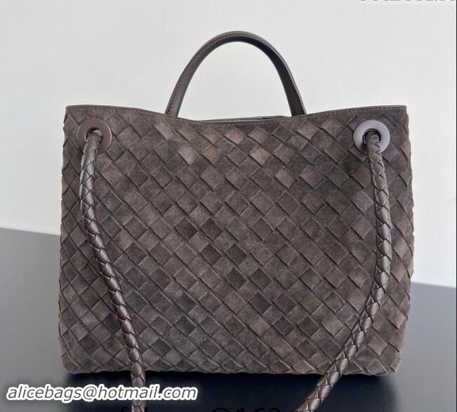 Classic Discount Bottega Veneta Medium Andiamo Top Handle Bag in Suede 743572 Fondant Brown 2024