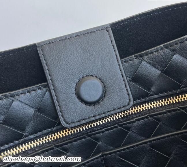 Famous Brand Bottega Veneta Medium Andiamo Top Handle Bag in Calfskin Leather 810214 Black 2024