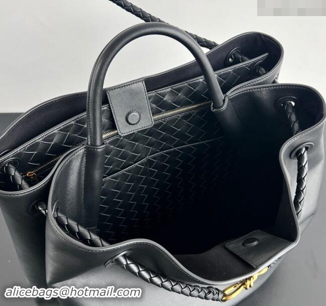 Top Grade Bottega Veneta Large Andiamo Top Handle Bag in Calfskin Leather 806010 Black 2024